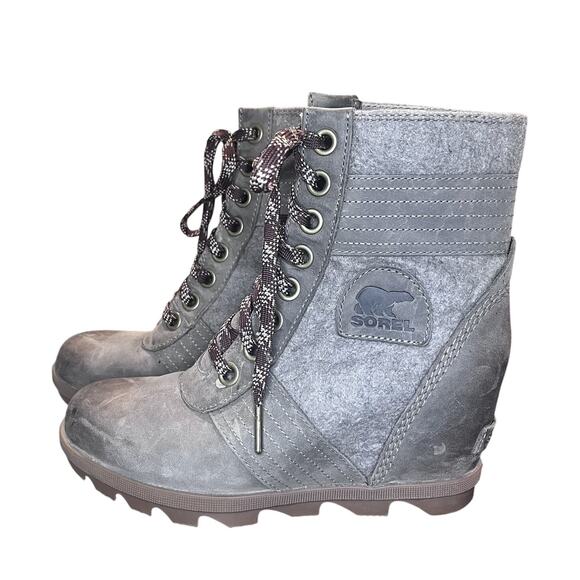 Sorel Joan of Arctic Wedge II Boots Womens Size 7.5 Waterproof‎ Lace Up NL3778 - Picture 1 of 9